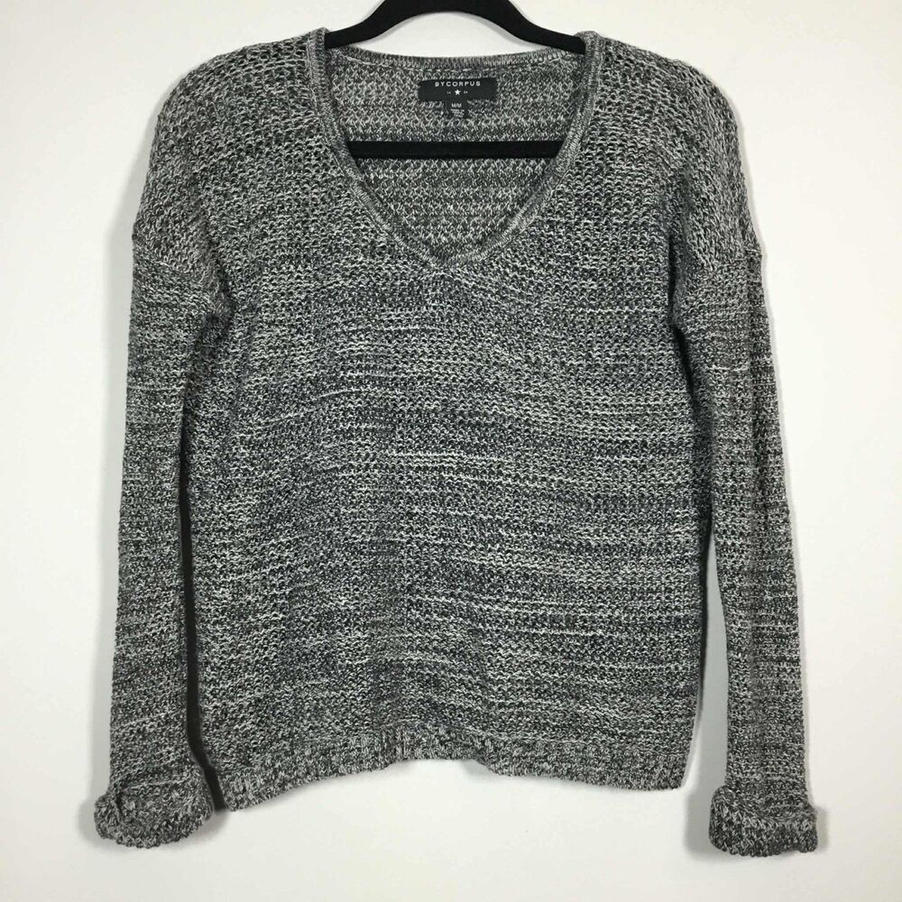 By Corpus Charcoal Grey Knitted Minimalist Casual Neutral Autumn Fall Sweater M‎